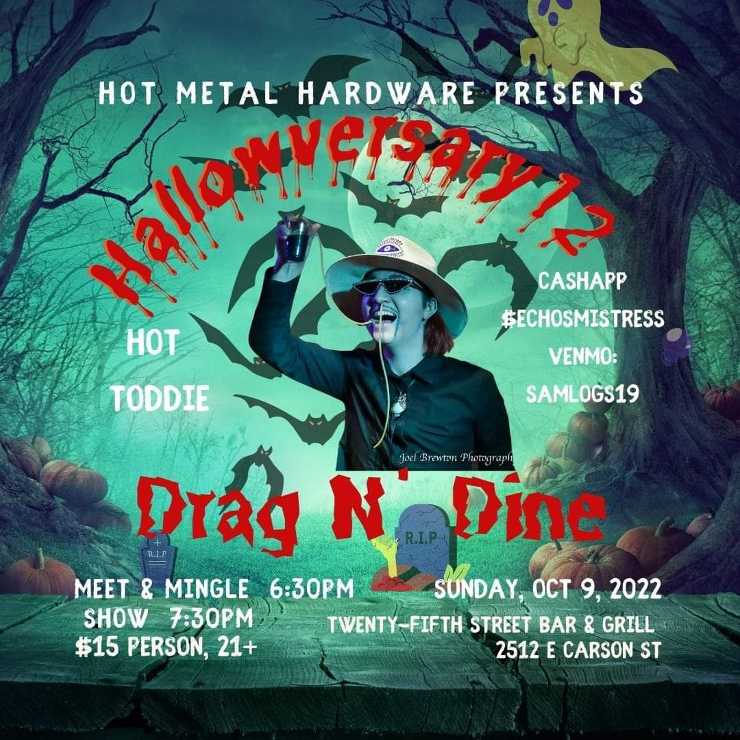 HMHPGH's tweet photo. Two weeks away from our 12th Hallowversary celebration.
First up, we have Hot Toddie the cartoon queer of Pittsburgh is showing off their new sideshow tricks! 
See you at Twenty Fifth Street Bar and Grill on Sunday, October 9th. Doors at 6:30 / Show at 7:30.  $15 and 21+ https://t.co/r5OHFx2aCq