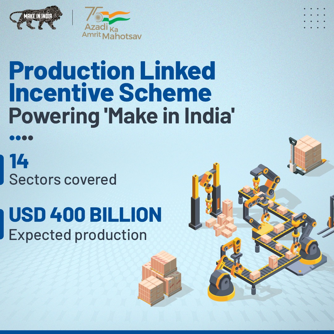 makeinindia's tweet photo. With #PLIScheme across 14 sectors, India aims to achieve production worth USD 400 Billion and strengthen its #MSME ecosystem.
#8YearsOfMakeInIndia #MakeInIndia #Vocal4Local
@DPIITGoI @PiyushGoyal @EODB_India @mygovindia @dgftindia @minmsme @MeNarayanRane @SumitaDawra https://t.co/EbYlqOrRh7