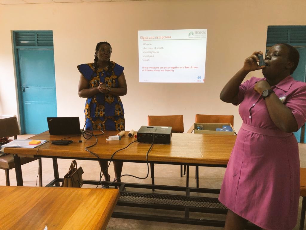 Lung_Institute's tweet photo. What happens to airways ofpeople with Asthma?- Swelling, reddening, production of Mucus &amp;narrowing 

On the World Lung Day today @rnantanda continue to sensitise &amp;disseminate @AcaciaStudy findings to parents, teachers &amp;students @nabisunsagirls
#AsthmaAwareness
#HealthyLungsforAll https://t.co/4mV0HiYmyk