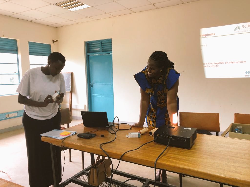 Lung_Institute's tweet photo. What happens to airways ofpeople with Asthma?- Swelling, reddening, production of Mucus &amp;narrowing 

On the World Lung Day today @rnantanda continue to sensitise &amp;disseminate @AcaciaStudy findings to parents, teachers &amp;students @nabisunsagirls
#AsthmaAwareness
#HealthyLungsforAll https://t.co/4mV0HiYmyk
