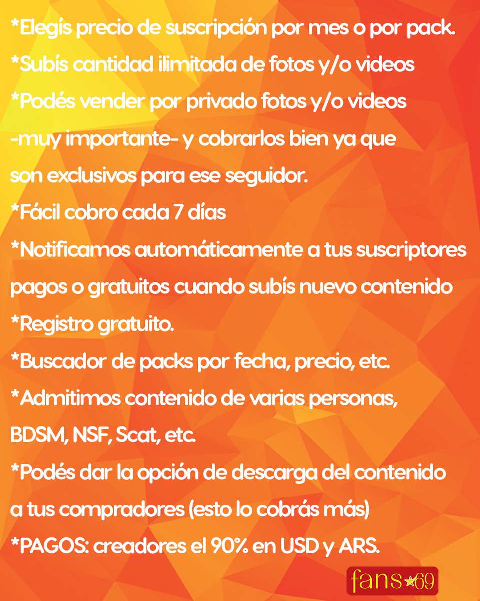 fans69_net's tweet photo. ¡Conviértete en creadora o creador de https://t.co/x0WANG0UrN con estas ventajas y muchas más! ¡Ya no pierdas el 30% para recibir tu dinero! https://t.co/emkvZtPYwN