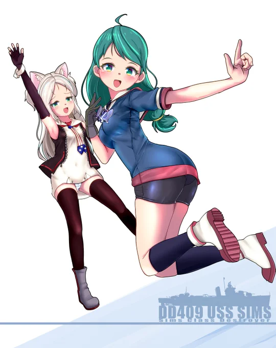 これはアズレンが始まる前に描いたオリジナルシムスちゃんあ～シムスかわいい 