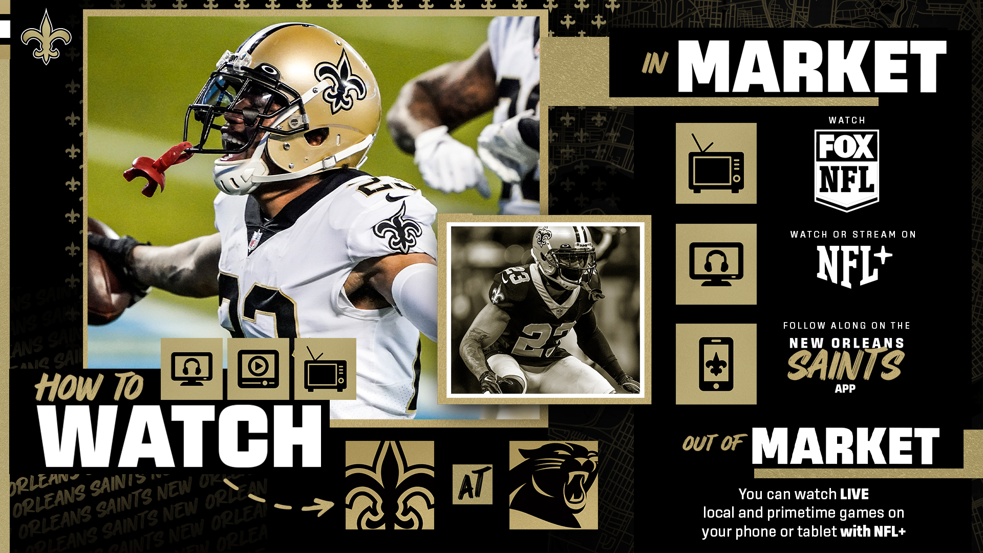 New Orleans Saints on Twitter: 'How to Watch: Saints at Panthers