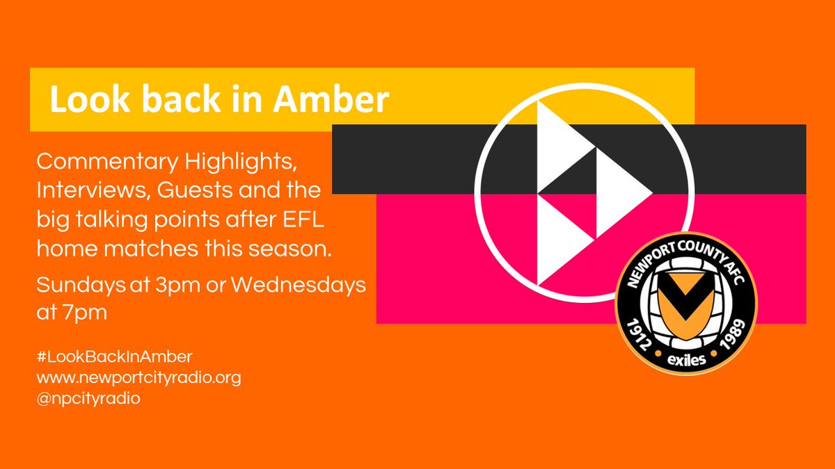 npcityradio's tweet photo. @NewportCounty fans...
Click and listen from 3pm for your audio post-match catch-up as we #LookBackInAmber at yesterday's match against @officialcufc
https://t.co/J5wNj0Y8Qn
https://t.co/Y81Cb57pPn
and on your smart speaker
#OneClubOneCounty
#exceptnoimitations
#AmberArmy https://t.co/iyy6kJjtET