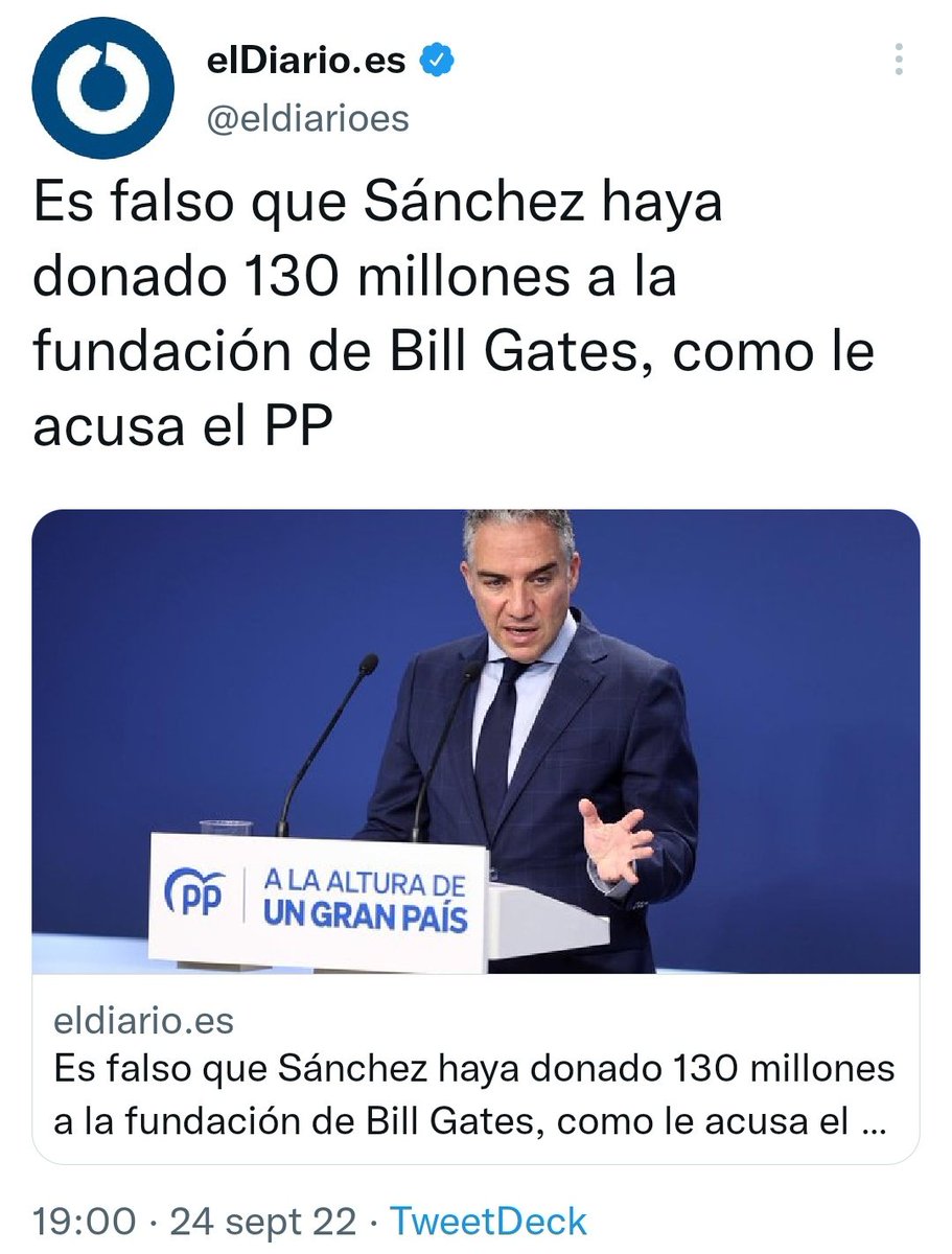 BenditoDato's tweet photo. ⛔ BULO de @PSOE y @eldiarioes. "España no ha donado ni un euro a Bill Gates ni a su fundación".

❌ FALSO: El propio Pedro Sánchez reconoció la donación de 130 M€ a la fundación de Bill y Melinda Gates (@GlobalFund). https://t.co/w8cHB3ohIj https://t.co/KXOP7W3riK