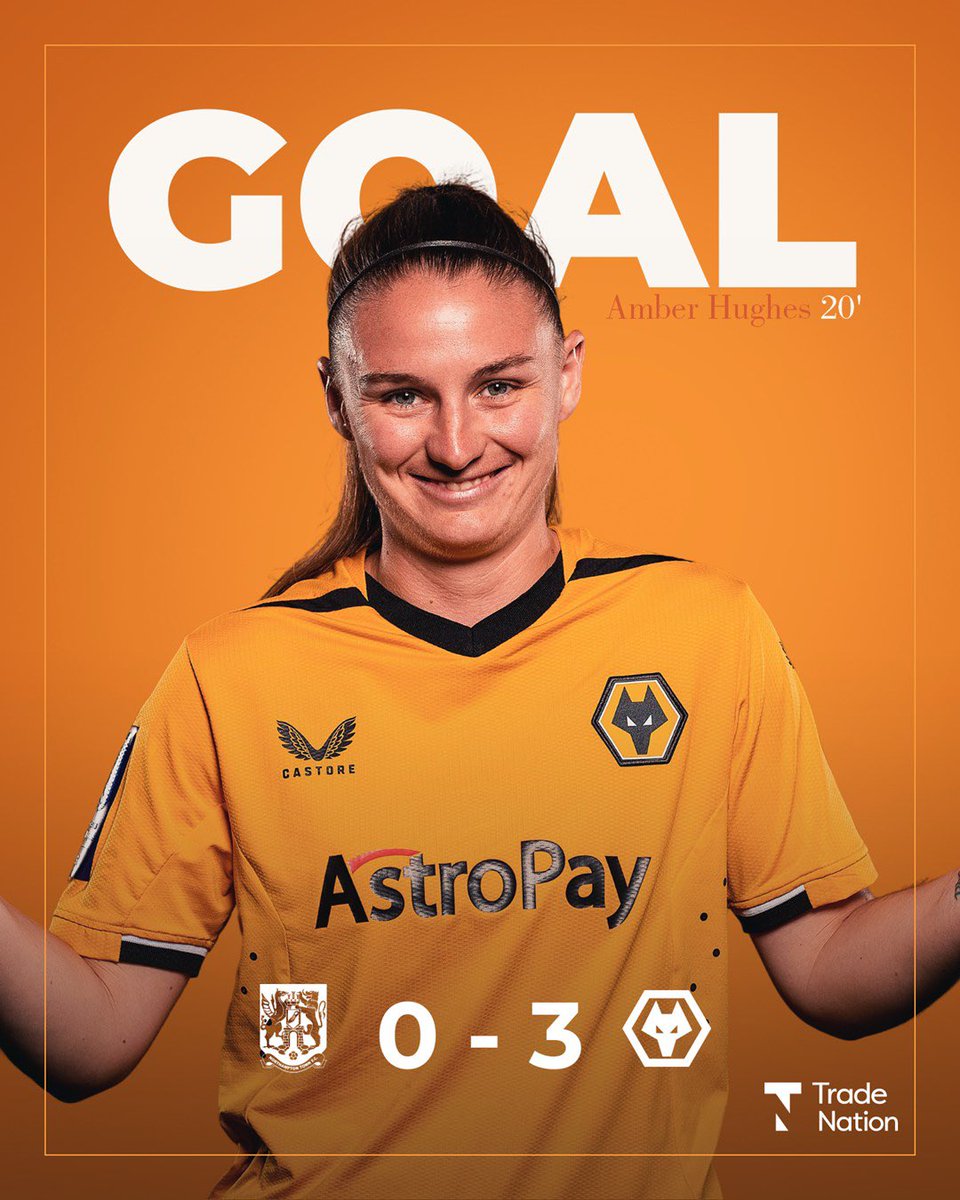 WolvesWomen's tweet photo. 20โ| #NOR 0-3 #WOL
AMBER HUGHES WITH THE THIRD ๐๐ป
#NORWOL๐บ https://t.co/MgOw1a494k