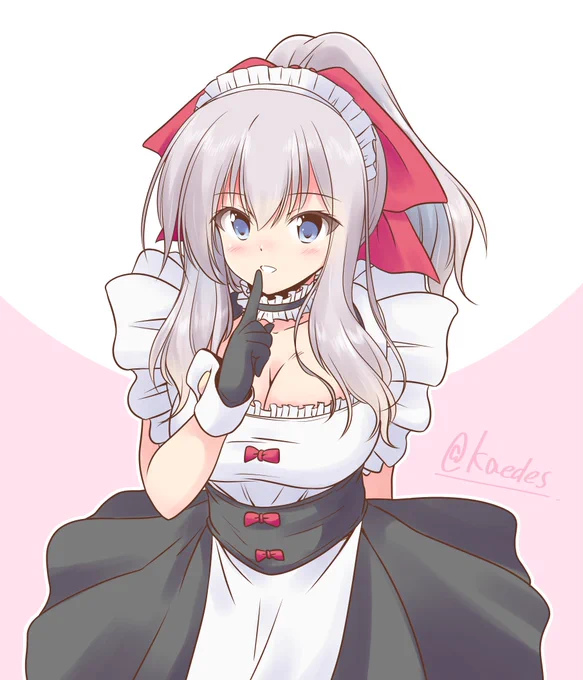 「ポニテメイド鹿島 弐」#艦これ版深夜の真剣お絵描き60分一本勝負#艦これ版真剣お絵描き60分一本勝負_20220925#艦これ #鹿島進水日 
