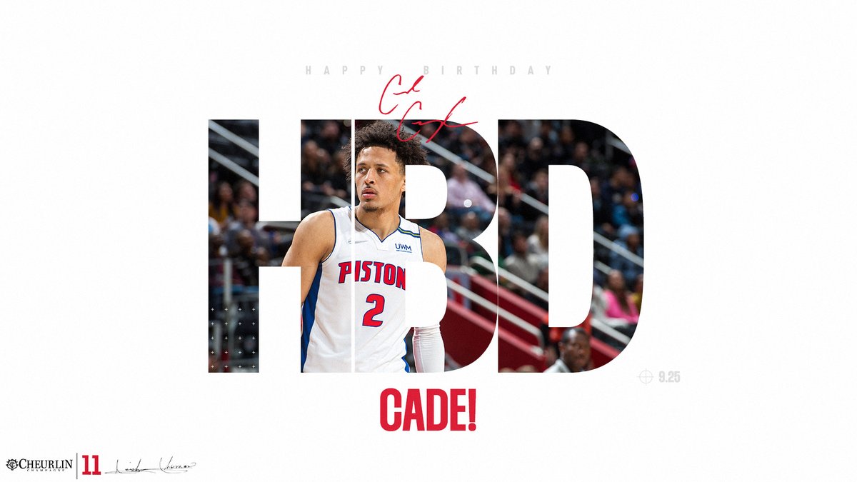 Happy Birthday to the one and only, @CadeCunningham_ 🎉 Drop a 2️⃣ in the comments below. @Cheurlin1788 | #Pistons