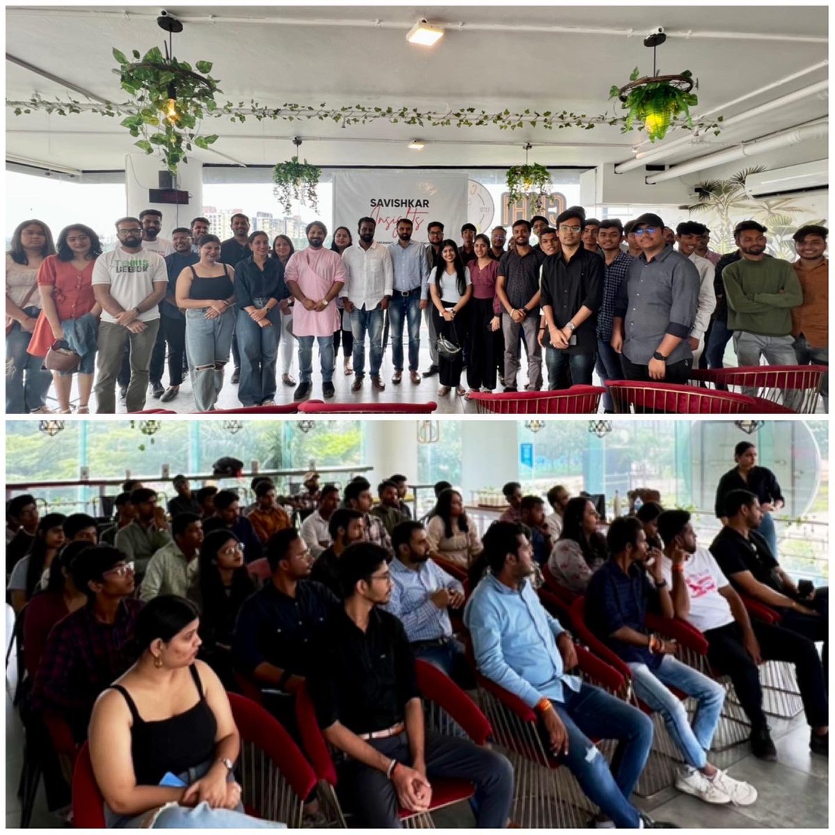 SavishkarMP's tweet photo. Whooping 60+ Aspiring Food Entrepreneurs and Innovators had joined us in the 2nd Edition of ‘Savishkar Insights’.

They’ve learned, “How to build a Food and Beverage Brand from scratch and developing a Franchise Model”. And, How Chai Kaapi started from 1 outlet &amp; opened 19 more. https://t.co/FsFJRXpVXt