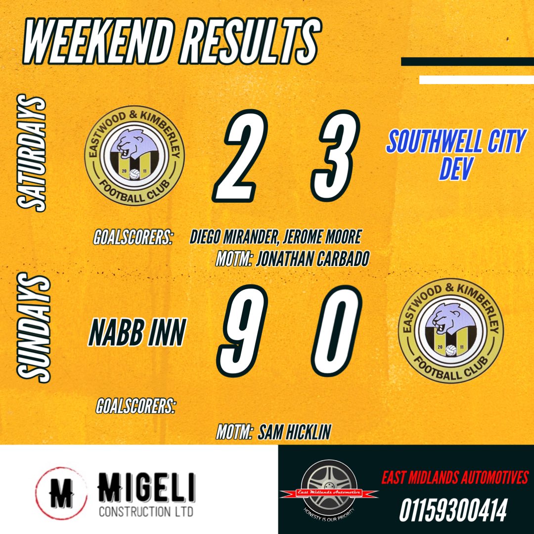 Weekend Results 🟡⚫️

💭 over on Facebook/Instagram

#enkfc