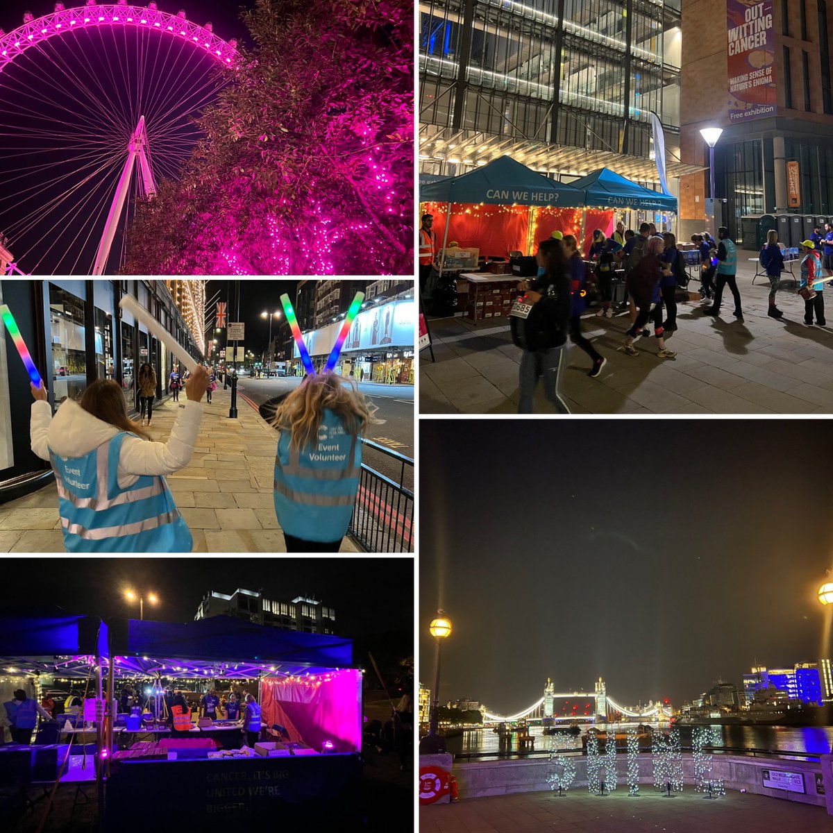 Congratulations to everyone who completed the London <a href="/CR_UK/">Cancer Research UK</a> #ShineWalk last night. Pleasure to volunteer and cheer you on. Well done ! Every step helping us beat cancer.  <a href="/TheCrick/">The Francis Crick Institute</a>
