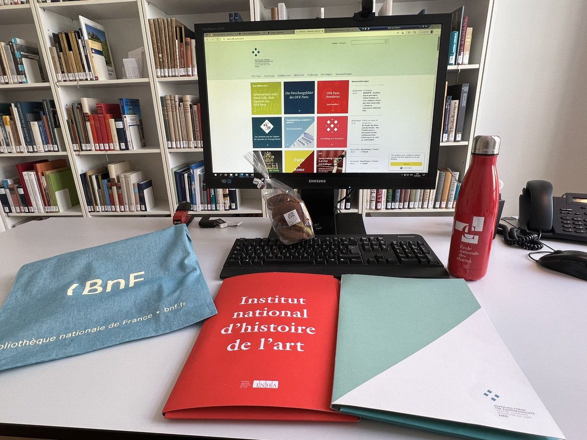 5/5
Vielen Dank an das Bibliotheksteam und das gesamte @DFKParis für drei schöne Wochen mit netten Gesprächen und Einblicken in die Arbeit. Vielen Dank auch für die ermöglichten Besuche bei: @dhiparis, <a href="/laBnF/">La Bibliothèque nationale de France</a>, <a href="/Ecoledeschartes/">École des chartes | PSL</a>, <a href="/LaBEClarevue/">La Bibliothèque de l’École des chartes (La revue)</a>, <a href="/BibMazarine/">BibliothèqueMazarine</a>, <a href="/INHA_Fr/">INHA</a> und <a href="/INHA_bib/">Bibliothèque de l'INHA</a>.