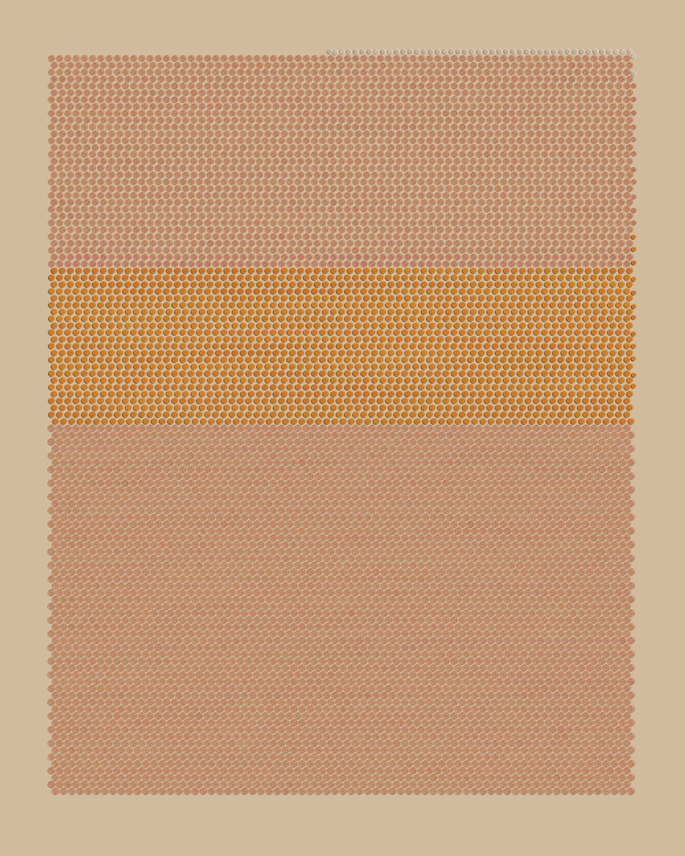 Cool project <a href="/tylerxhobbs/">Tyler Hobbs Studio</a>. Played around with your AI art generator all evening and I liked this one most. I'm gonna call it ... 'Sunset Glow'. 

#QQLcontest qql.art/token/0xa0e42c…