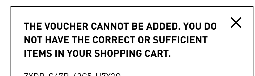 jonhaywooduk's tweet image. @adidas Help me out. My email tells me "all I need to do is to enter it in my checkout" and yet checkout tells me it's not possible (but it doesn't say why) #saleFAIL