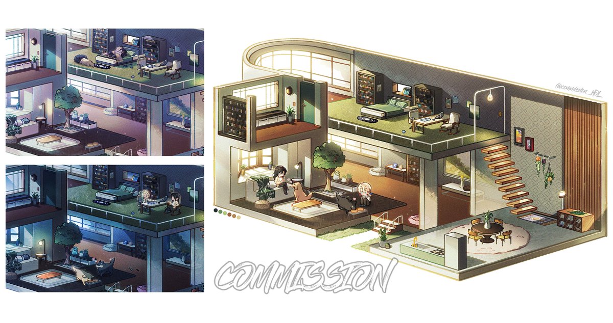 commission_HOL's tweet photo. 3~4개월동안의 배경 컴션 모아보기🏡 https://t.co/SdSQghufT8