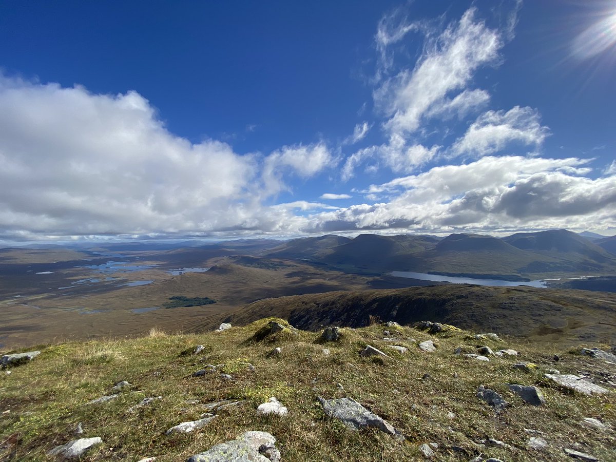 Mountains and vistas all around! Beautiful views from the Black Mount and the red deer starting to rut.