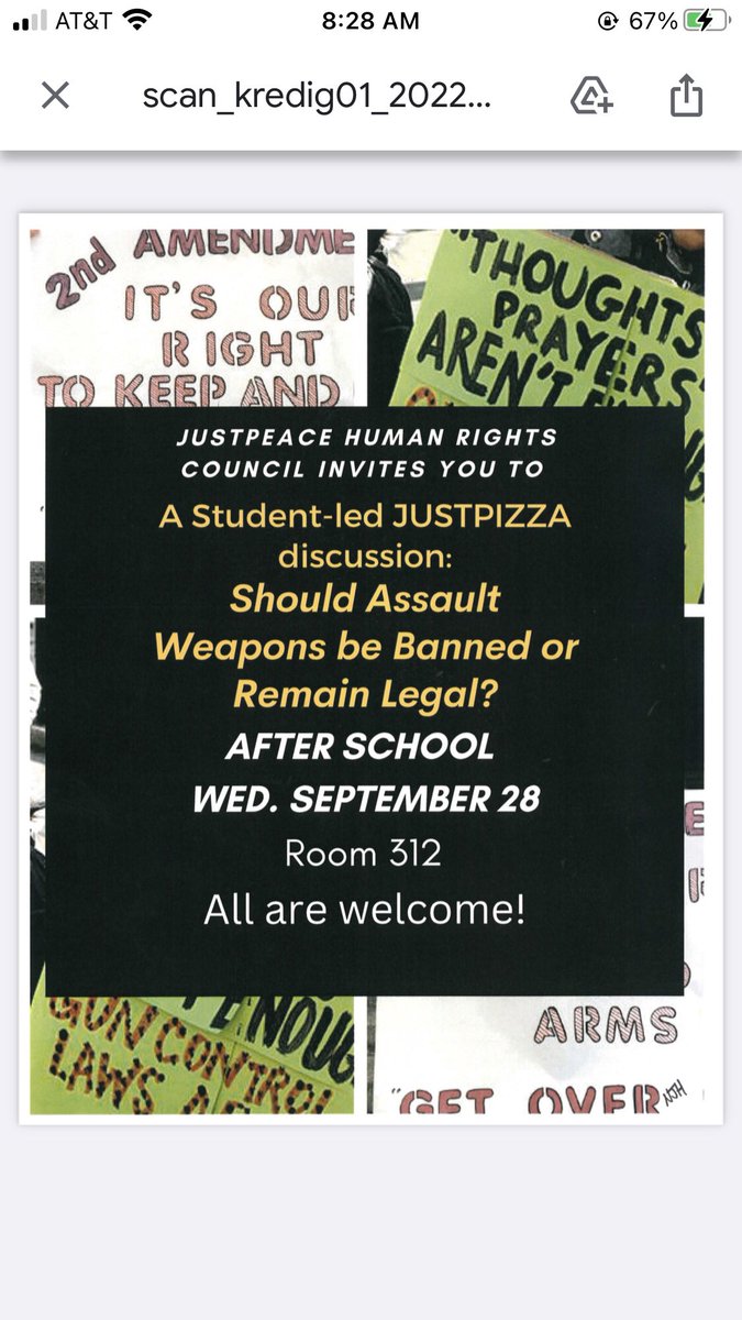 JustPeace_UDJ's tweet photo. Student-led JustPizza discussion 9.28 after school in 312. https://t.co/6ra29FZCxr