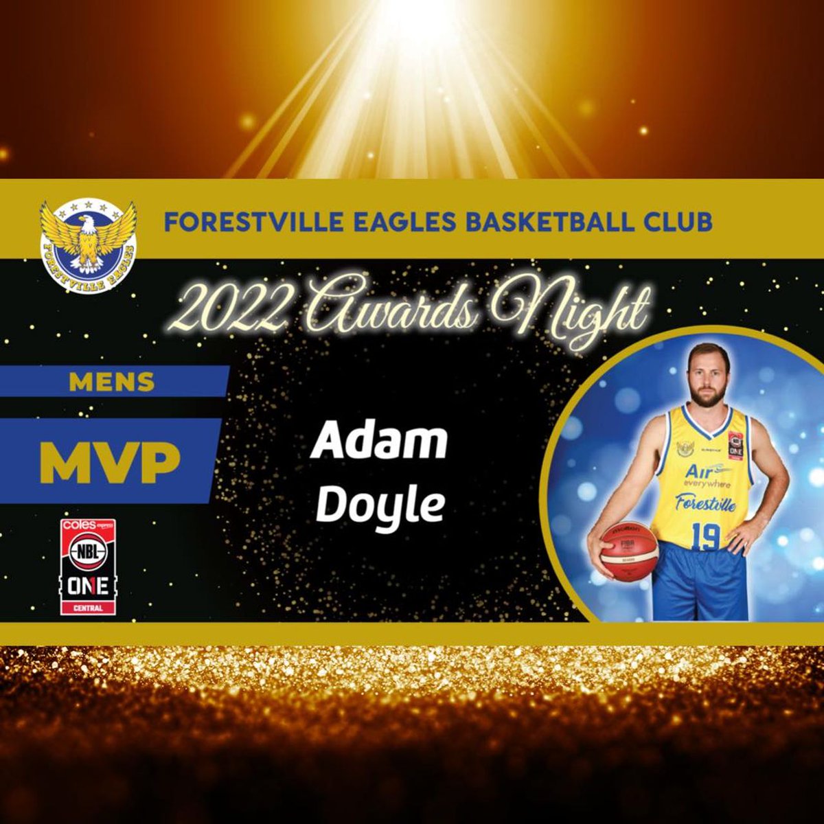 CONGRATULATIONS to Adam Doyle - our 2022 NBL1 Air Everywhere Eagles Men’s MOST VALUABLE PLAYER. 
Well done on a brilliant season Adam!
🦅💙💛🏀 #WeTheVille #ForestvilleFamily #NBL1Central #DoyleRules
📸: AllStar Photos