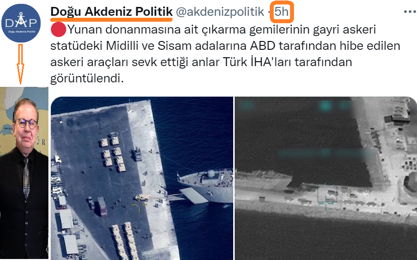 Michrios5's tweet photo. This is how Turkish propaganda works..
The "deep state" led by the admiral from 🇹🇷Karpenisi (Elazig), creator of "Mavi Vatan" & head of many other propaganda organizations (#BAUDEGS, @turkdegs,..) takes the material from TB2 & distributes it to the "pay roll" "parrots" https://t.co/F6thmt2NAQ