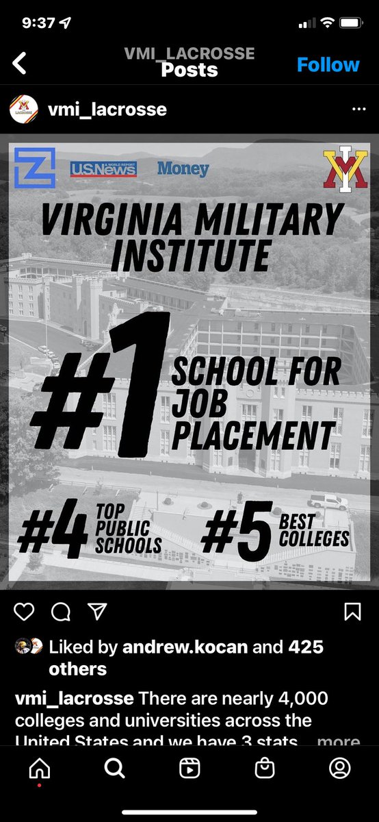kocanuts's tweet photo. It is VMI for @AndrewKocan.  This info was released a few days ago.  We are proud that our son is one of the #23keys!  🤍❤️💛🏈 @RobertKocan https://t.co/CR0esY545b