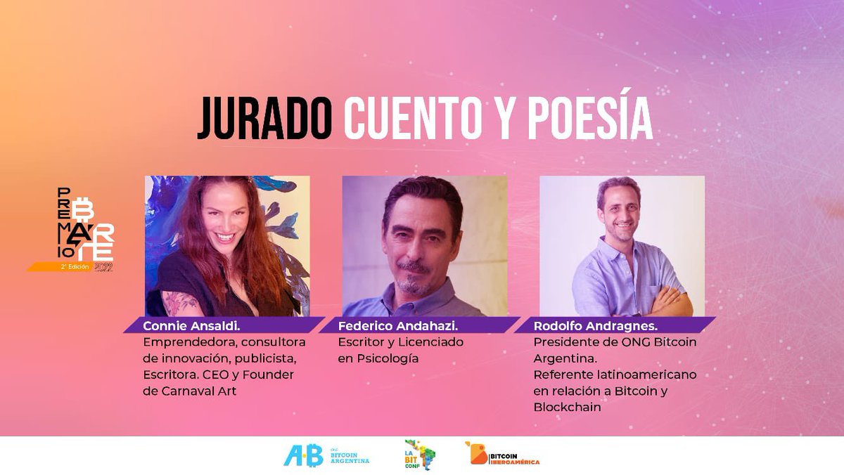 Se lanzó el premio BArte. Conta tu historia en blockchain a través de cuentos y poesías. Hay premios en Bitcoin bebés ! Acá me toca ser jurado junto a <a href="/RodolfoBits/">Rodolfo Andragnes</a> y <a href="/andahazi/">Federico Andahazi</a> presenta <a href="/BitcoinAR/">ONG Bitcoin Argentina</a> #Bitcoin MANDA TU ESCRITO!