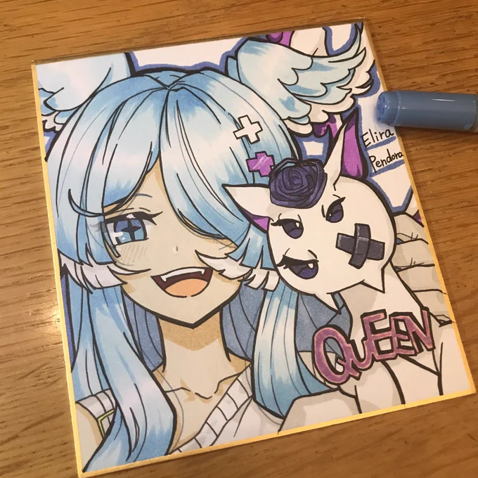 にじさんじEN編#にじさんじ五十音順に描いたら童田明治の時には画力上がってる説 Elira Pendora  さん #pendorART #絵リーラ #いらすと夜 