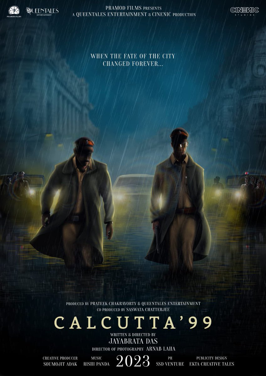 Teaser poster of upcoming Bengali crime thriller #Calcutta99 has just been released. The star cast will be announced soon. 
#JayabrataDas #PramodFilms #PrateekChakravorty #Queentalesentertainment #SaswataChatterjee #SoumojitAdak #ArnabLaha #EktaCreativeTales