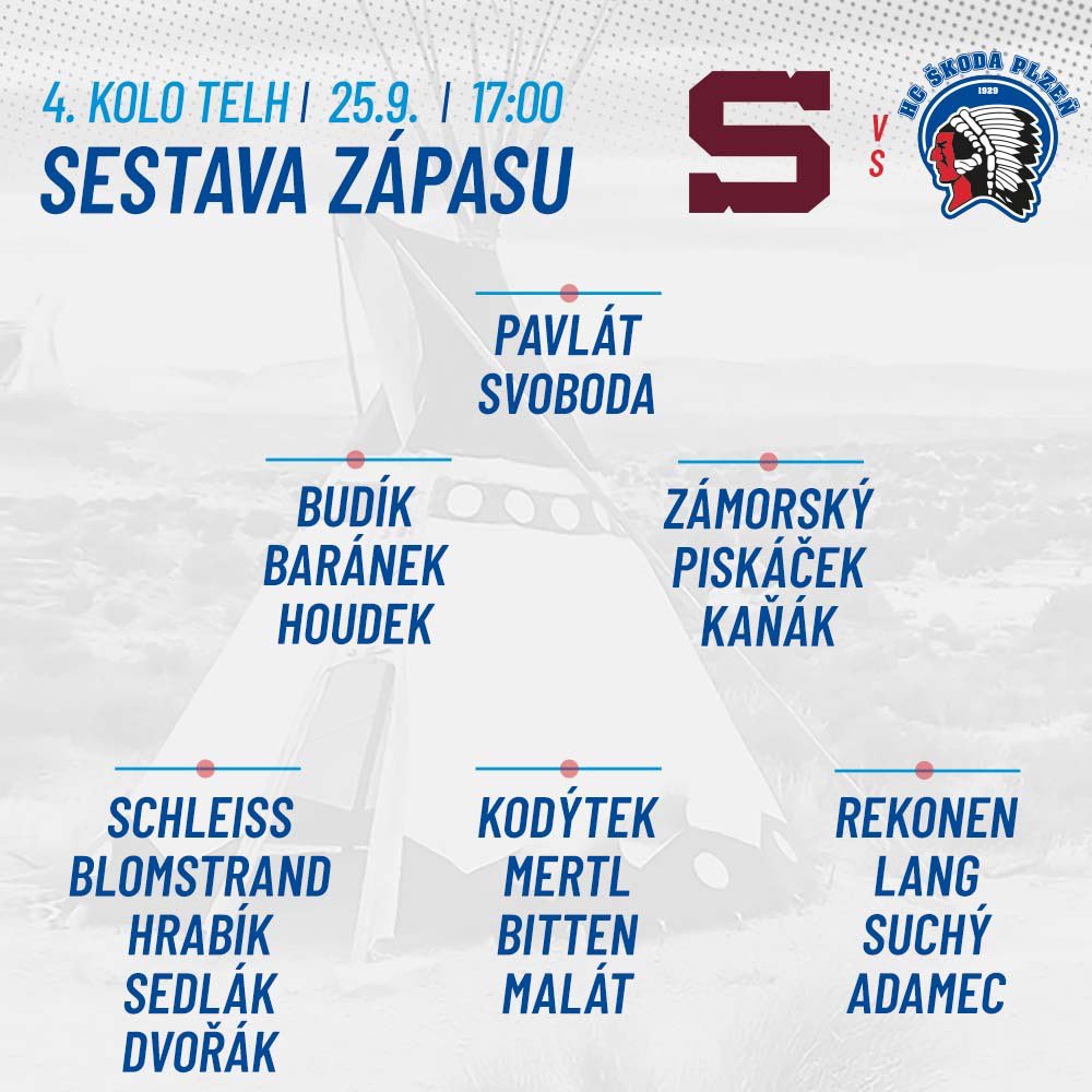 HC_Plzen's tweet photo. 🚨 | SESTAVA
V takovém složení budeme v Praze bojovat o body! ✊ #ledjenas #SPAvPLZ https://t.co/PLbt9d4WxA