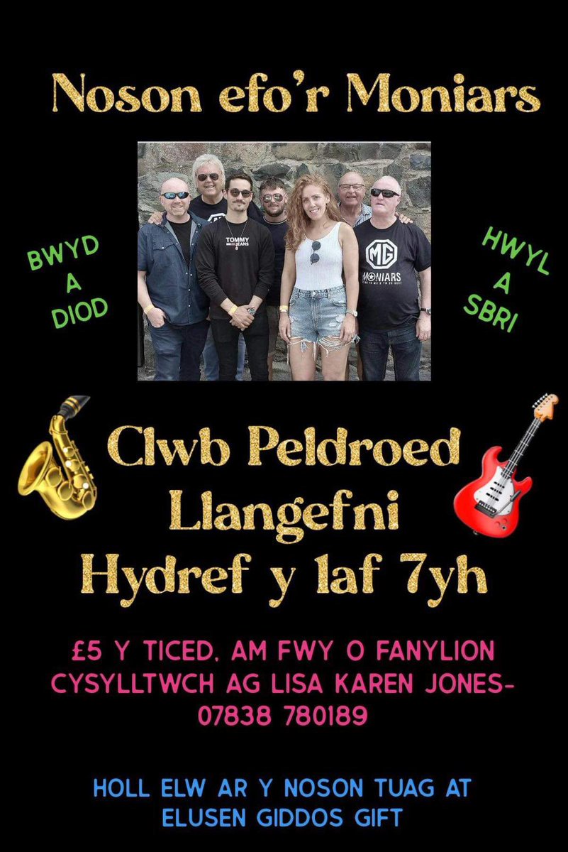 LlangefniTownFC's tweet photo. Noson elusenol efo’r Moniars nos Sadwrn.  Ticedi dal ar gael. https://t.co/IAZg6eafqe
