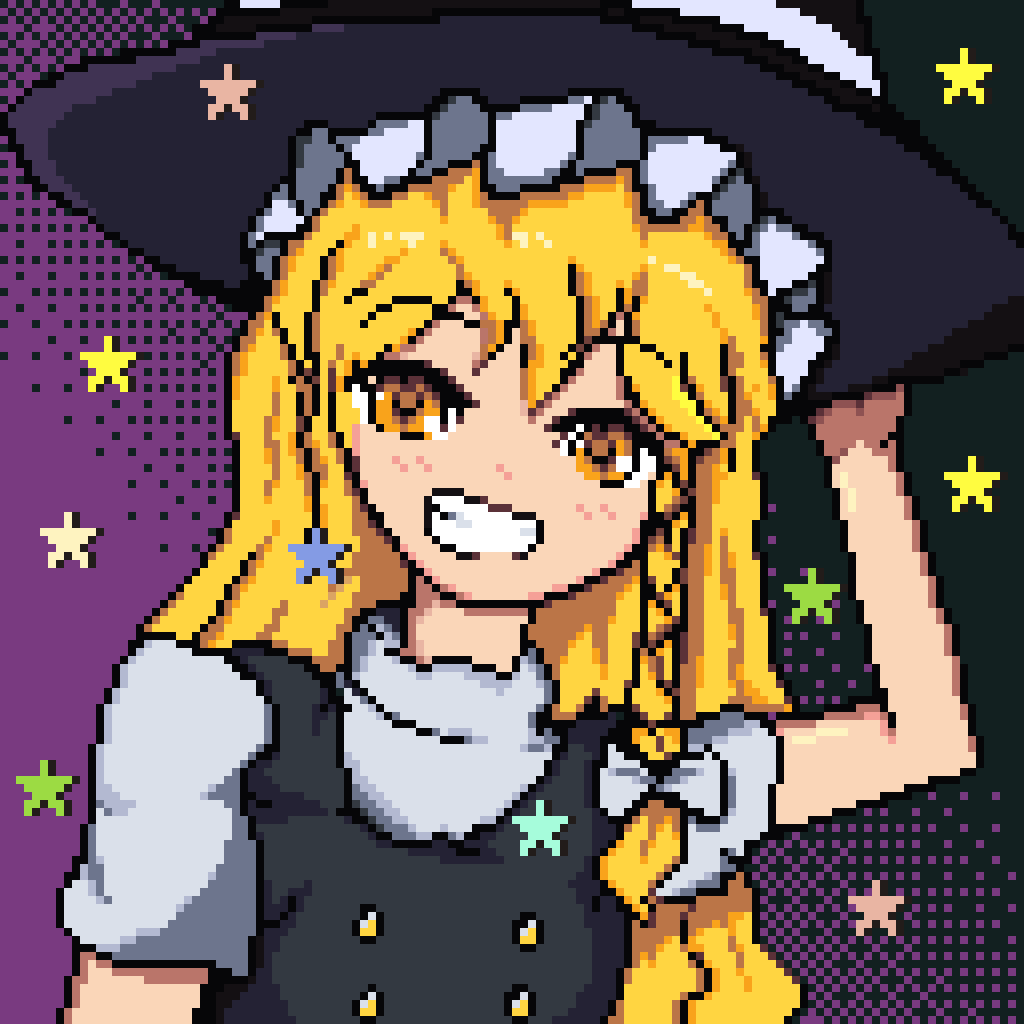 LumiereWorks's tweet photo. Marisa #ドット絵  #東方  #霧雨魔理沙 https://t.co/MEcUWls58q