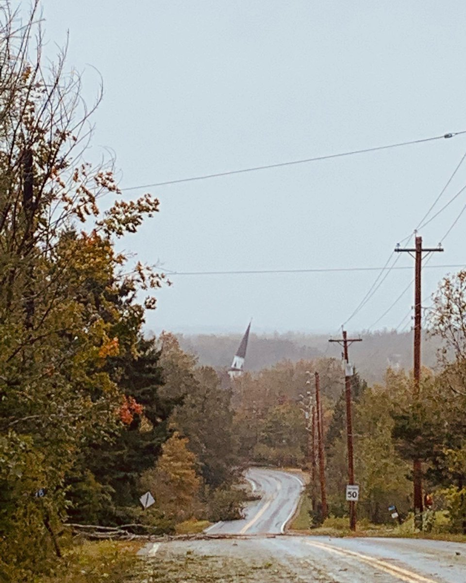Hurricane Fiona battered Atlantic Canada yesterday, including Nova Scotia. A friend of mine, Sandra Barry, just shared this photo of Great Village, immortalised in Elizabeth Bishop’s “In the Village.”