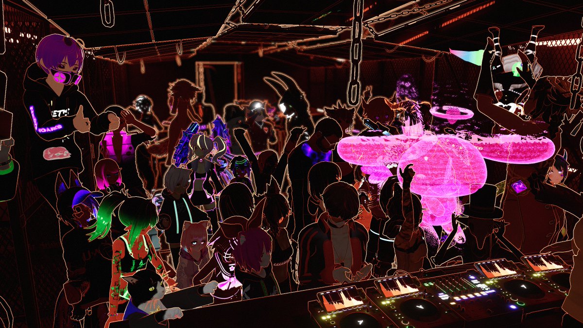 eora_vrc's tweet image. Here is some of the pictures I have from 2TD set at Shelter x Rizumu. Nice sets, thank you for the music!