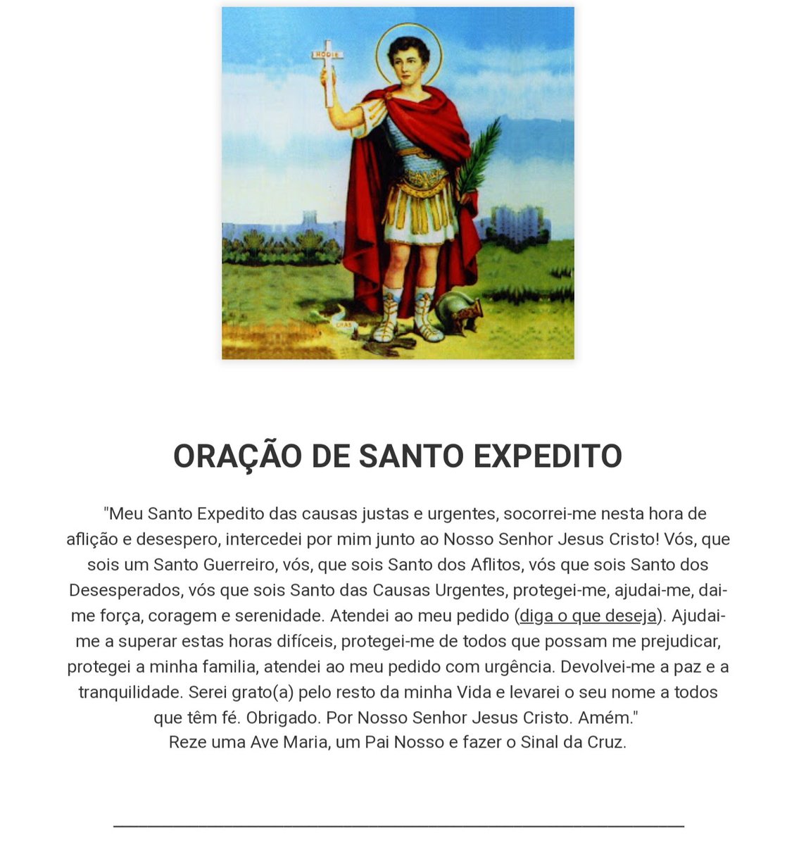 st_expedito's tweet photo. Deus tem um propósito para sua dor, uma razão para sua luta e uma recompensa por sua fidelidade. 

Não desista! 

#HODIE
#SanExpedito 
#SantoExpedito https://t.co/RASsO3ETZV