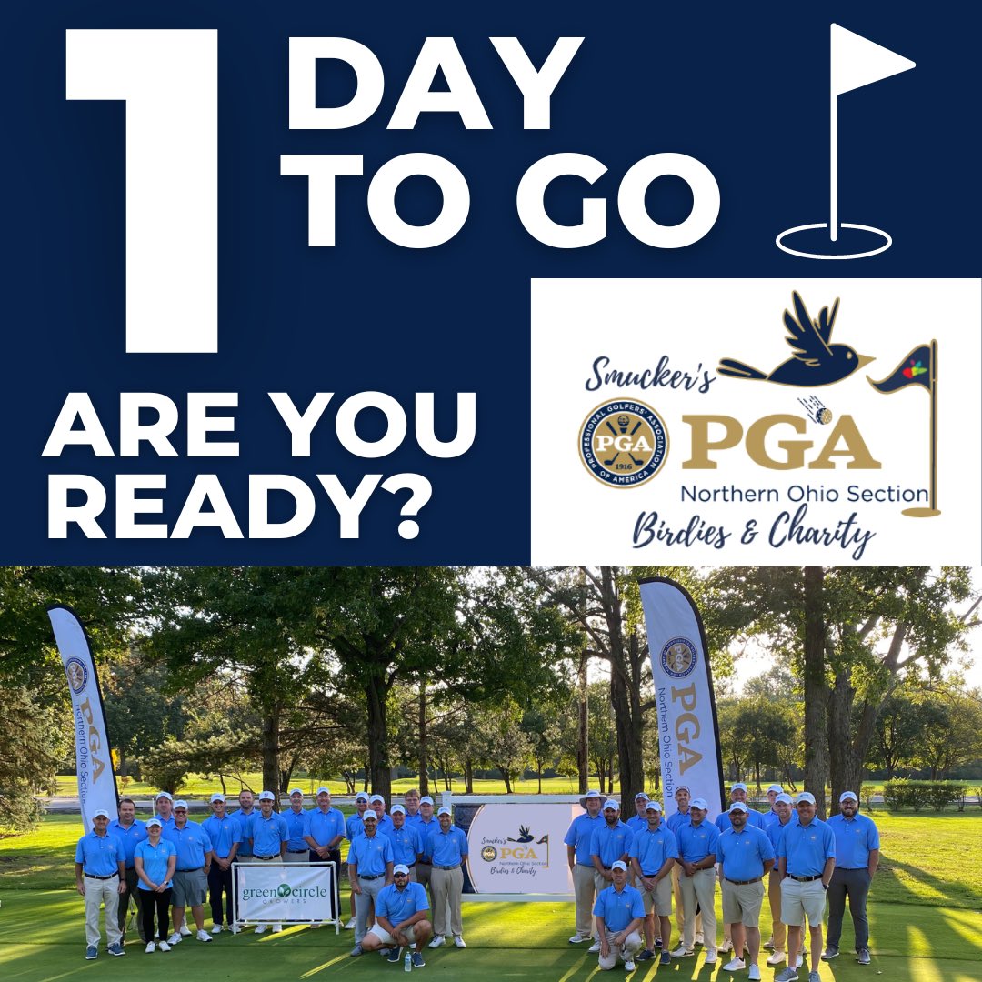 NOhioPGA's tweet photo. 1️⃣ Day until the annual Smucker’s Birdies &amp; Charity at Country Club of Hudson! Click below to donate to the cause! ⬇️ 

https://t.co/02wPvEioUP https://t.co/u4OdvTjmNv