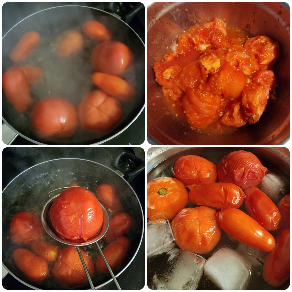 Tomatoes

I decided to process some of my tomatoes yesterday.
It may actually be cheaper to buy canned tomatoes/sauce but not nearly as satisfying or as tasty.

#tomatoes #homegarden #homemade