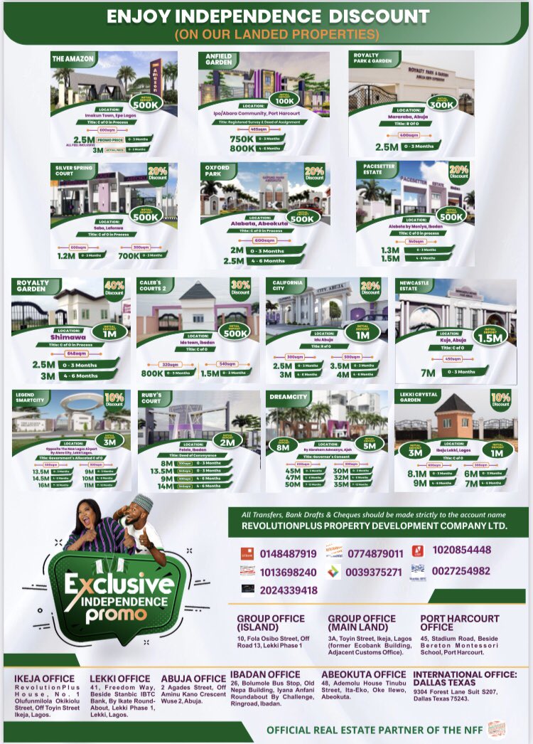 chiexclusivehub's tweet image. An #ExclusiveIndependencePromo: Enjoy up to 40% discount on #RevolutionPlusProperty. Call the number on e-flyer today or simply click weblink for more enquiry &amp;amp; purchase - chiexclusive.com/40-discount-on…
