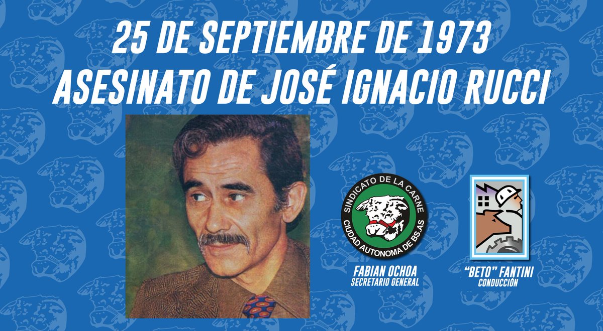Hoy rendimos homenaje a José Ignacio Rucci, metalúrgico, peronista y Secretario General de la CGT, asesinado el 25 de septiembre de 1973. Un ejemplo de lucha y lealtad. Destacamos su compromiso con los trabajadores y con la causa de Perón.
#Rucci #SindicatodelaCarneCABA #Ochoa