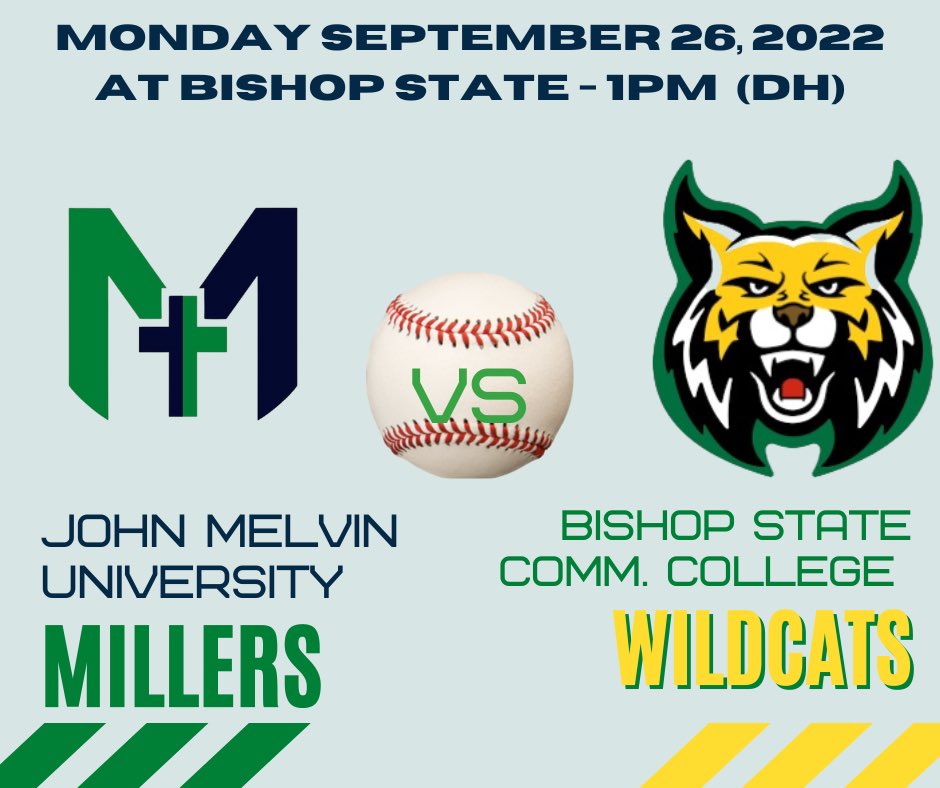 John Melvin University Fall Baseball Season Opener tomorrow in Mobile, AL vs Bishop State! #Millersbaseball #jmumillers #collegebaseball