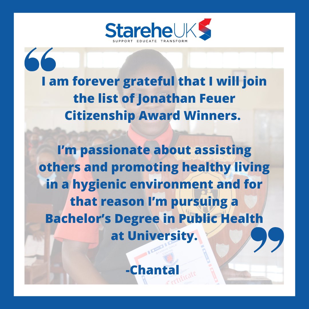 StareheUK's tweet photo. Congratulations to Chantal - Winner of the Jonathan Feuer Citizenship Award. 

The entire student body has chosen Chantal as the finest school citizen for the 2021 academic year. 

To read the complete write up please visit https://t.co/vzfPISsm30 https://t.co/pqPGf50zMe