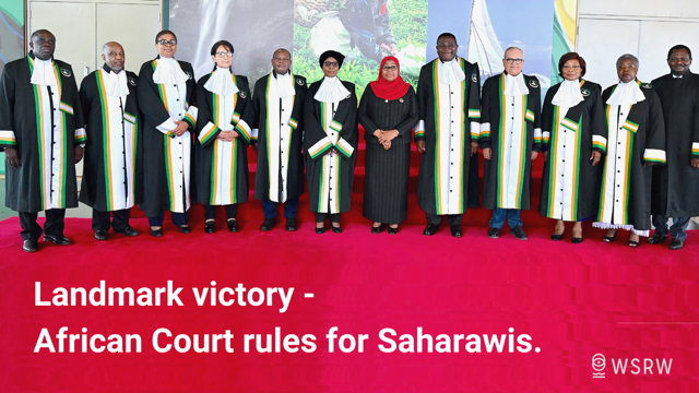 wsrw's tweet photo. Major victory for Saharawis! The African Court on Human and Peoples’ Rights concludes #Morocco's occupation of #WesternSahara to be a serious violation of the #Saharawi people’s right to self-determination and independence. @court_afchpr https://t.co/p0Cvc8bFud https://t.co/3pWf2EZCQ9