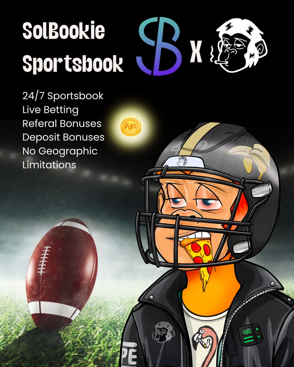StonedApeCrew's tweet photo. Broskis!

We are one of the first affiliates for @SolBookieNFT!

SolBookie Sportsbook is the premier sports betting destination in the Solana ecosystem.

Head over now to get hooked up with our 10% sign-up bonus!
https://t.co/bUw1WaVBmS https://t.co/Xroudu5zLo