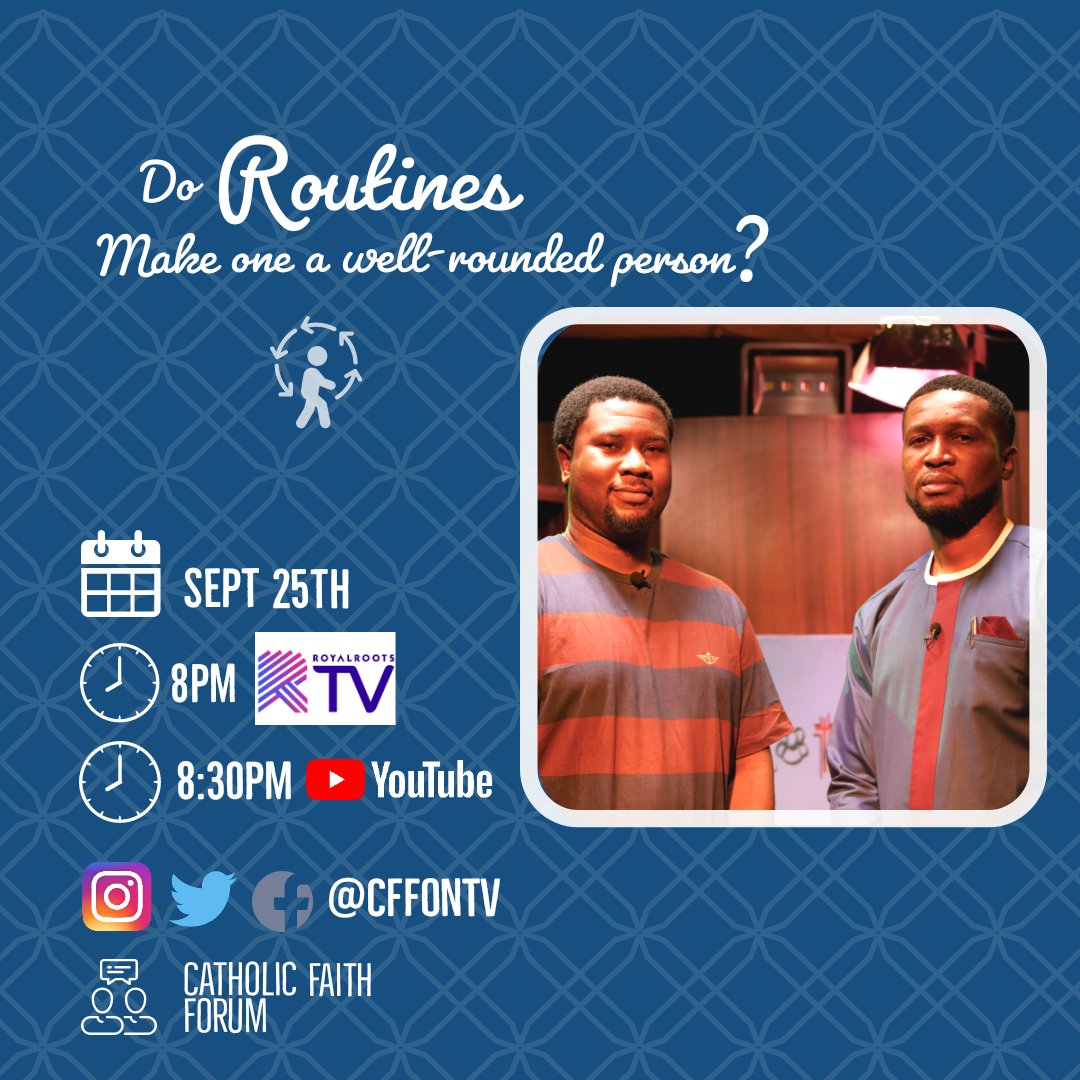 cffontv's tweet photo. ARE ROUTINES BORING OR FUN?
Find out tonight as we interview Entrepreneur & Dominican Media's manager, @donralphdmg and Media personality, @exclusivemay.
8PM TONIGHT ON ROYAL ROOTS TV
AND 8:30PM ON YOUTUBE "DOMINICAN MEDIA PRESENTS"
KEEP BEING SAINTS IN JEANS & SHIRTS.
#CFF12 https://t.co/myHJ5D4LUn