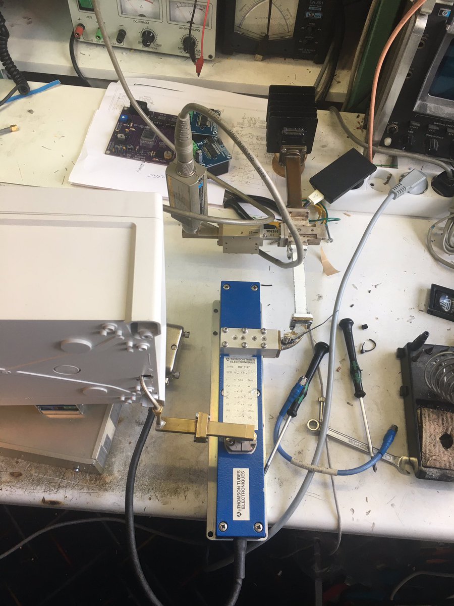 Made a new psu this weekend to test some 24GHz twt’s. Results: RW1127, 1W drive 25W output. RW1136, 12mW drive 12W output. I can make more output with the 1127 but it trips on helix current. > 3mA. Somebody know how far you can go on the helix current?