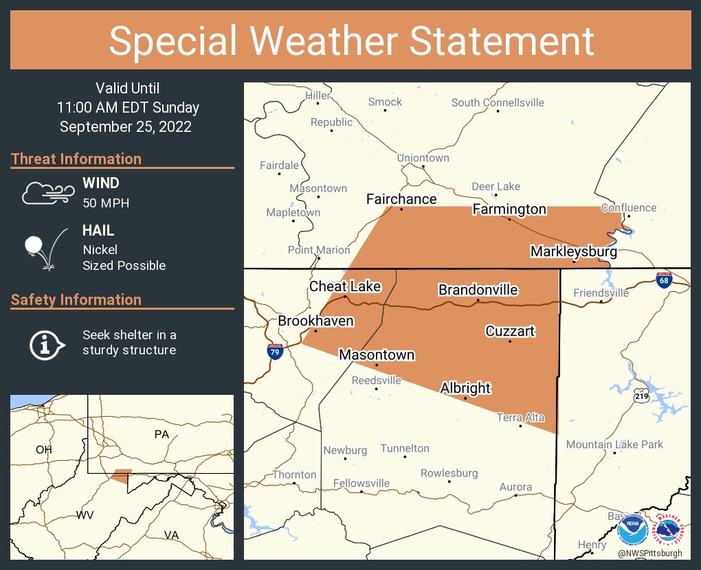 NWS Pittsburgh on Twitter "A special weather statement has been issued