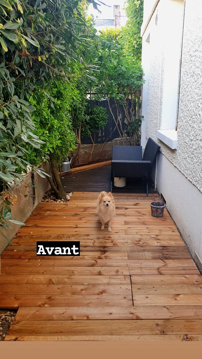 farfadine's tweet photo. L'embellissement de notre terrasse est terminé. Voici un avant/après. Vous aimez ? 🤓 #décoration #jardinage #HomeSweetHome https://t.co/W4a51CNFBZ