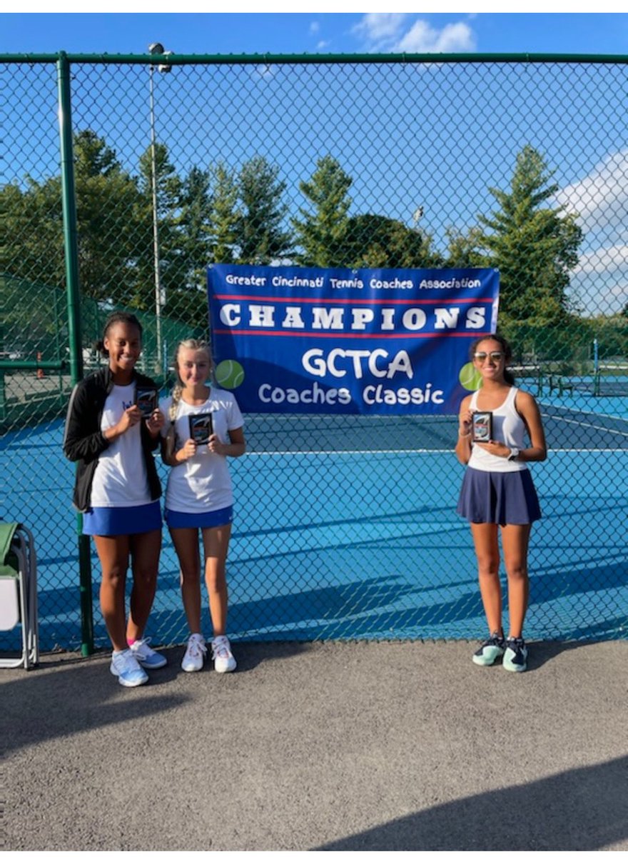WyomingSports's tweet photo. Wyoming Girls Tennis had a great day at the Coaches Classic! Arianna Matos wins 2nd Singles, and Eva Myatt &amp; Sarah Worley place 2nd in 1st doubles! PLUS the girls raised money for the Cincinnati Tennis Foundation! Great job! https://t.co/Ei9m8sTKzI