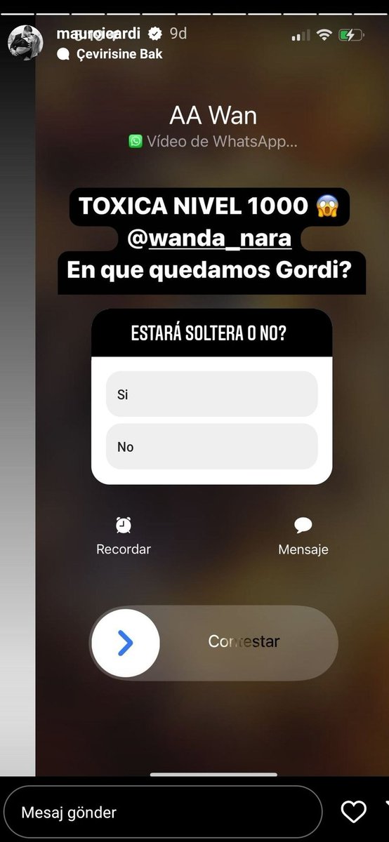 📲 Wanda Nara'ın arama görüntüsünü paylaşan Mauro Icardi, telefona yanıt verme konusunda anket başlattı.