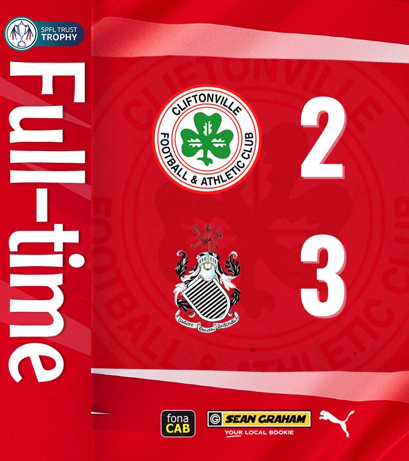 RedsByTheMinute's tweet photo. Full time: Cliftonville succumb to a 3-2 defeat after a thrilling game. https://t.co/FB1vdSKlaI