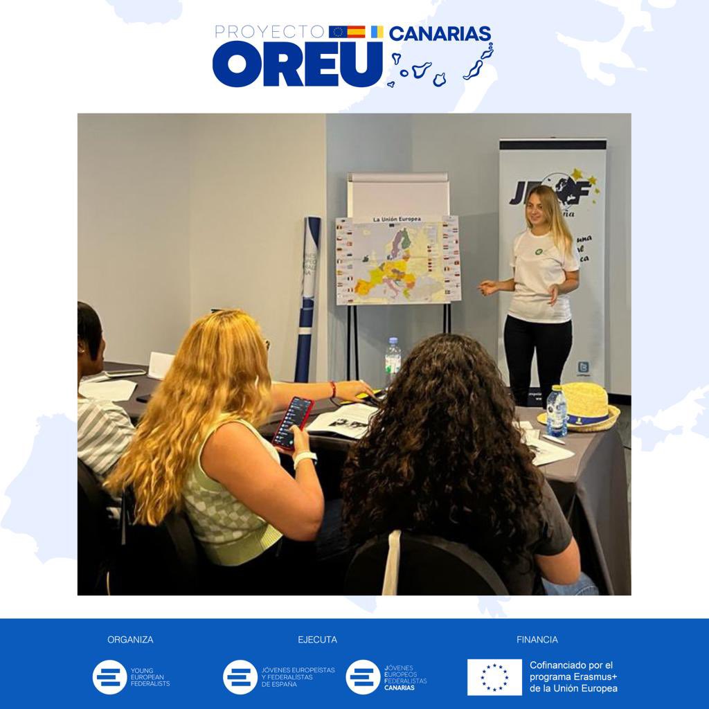 jef_canarias's tweet photo. 📷 Continúa desarrollándose el proyecto #OREU 🇪🇺, impartido por los compañeros de @JEFSpain y nuestra presidenta, @Mebatistar . https://t.co/wJfu5y4RCj