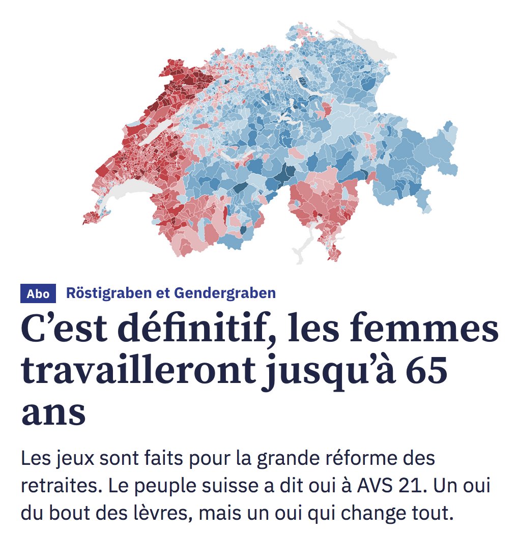 heimbergch's tweet photo. #DimancheNoir🇨🇭Une courte majorité de votants [surtout hommes &amp; suisses-alémaniques] recule d'un an▶️65 ans le droit à la retraite des femmes. Sans dire de quels emploi &amp; salaire décents [?] elles disposeront à 64-65 ans. #inégalités #absurdité #injustice https://t.co/ke8LfQFurP https://t.co/PW5XJSkRbz